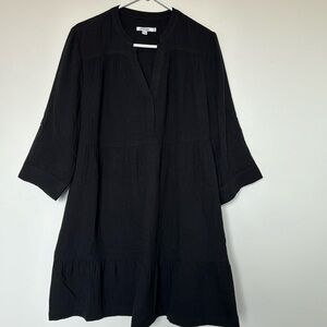 Chico's Black Tiered Gauze Dress